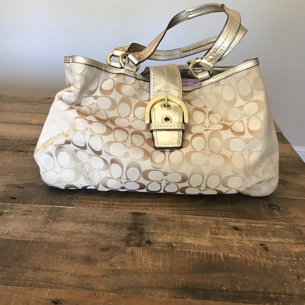 Coach purse/shoulder bag with large buckle